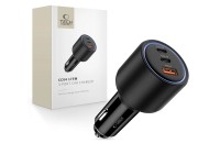 Carregador veicular CC04 de 3 portas PD175W - preto