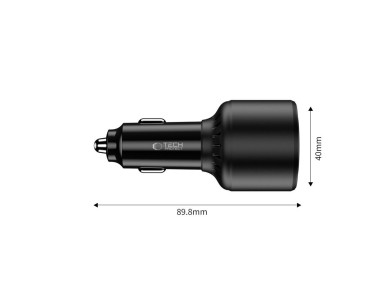 Carregador veicular CC04 de 3 portas PD130W - preto