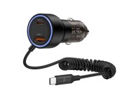 Cargador de coche CC05 de 2 puertos PD60 W + cable USB-C - Negro Cargador de coche CC05 de 2 puertos PD60 W + cable USB-C - Negro
