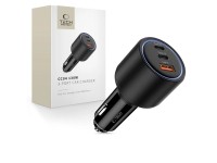 Carregador veicular CC04 de 3 portas PD130W - preto