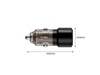 Carregador veicular CC03 de 2 portas PD75W - preto Carregador veicular CC03 de 2 portas PD75W - preto