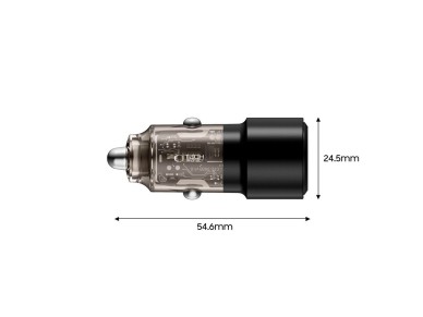 Carregador veicular CC03 de 2 portas PD75W - preto