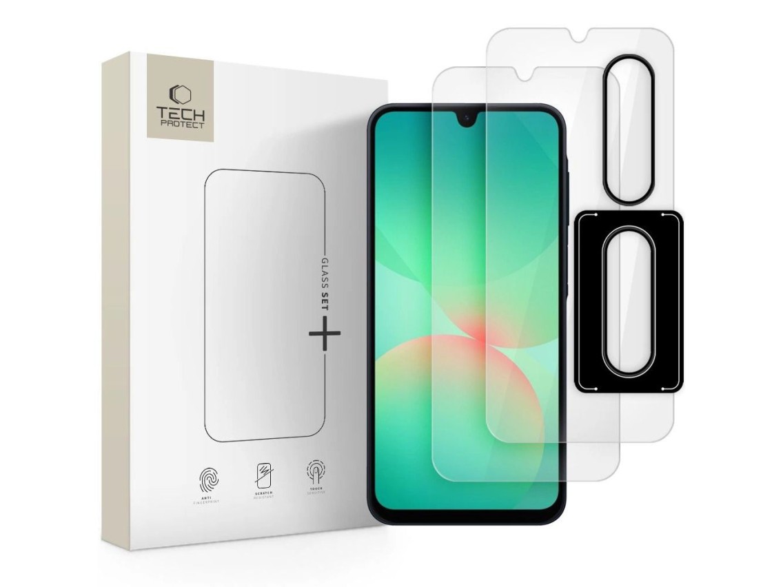 Kit de película de vidro temperado Tech-Protect para Samsung Galaxy A26 5G - Transparente
