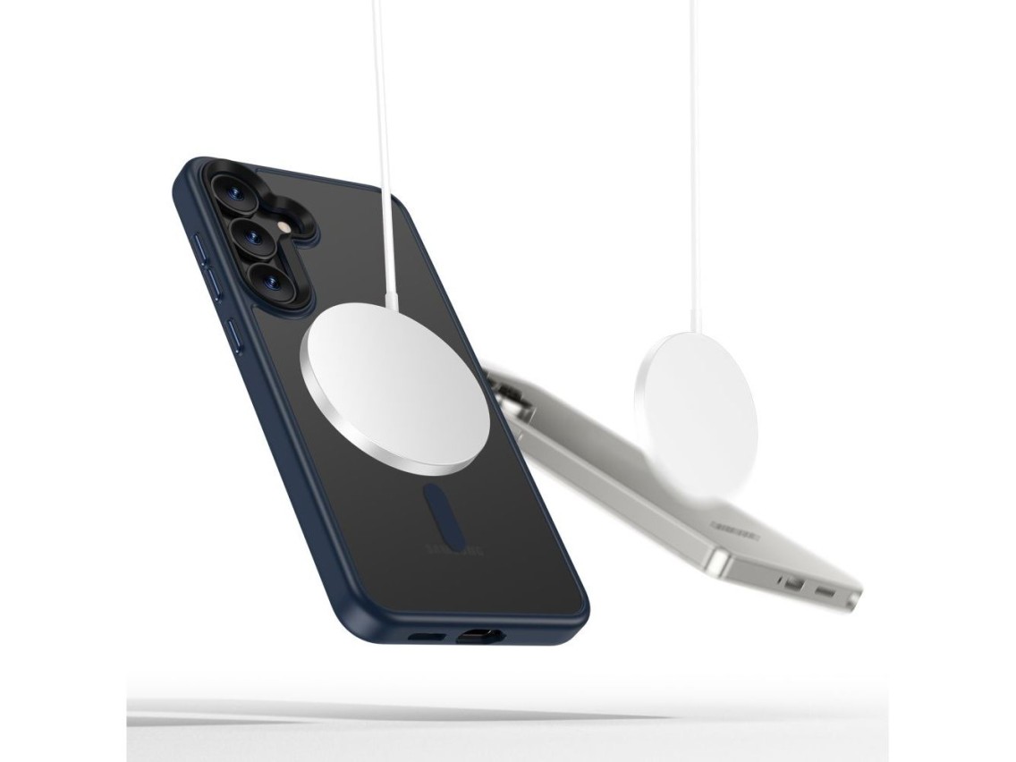 Funda Tech-Protect MagMat MagSafe para Samsung Galaxy S25 - Azul transparente