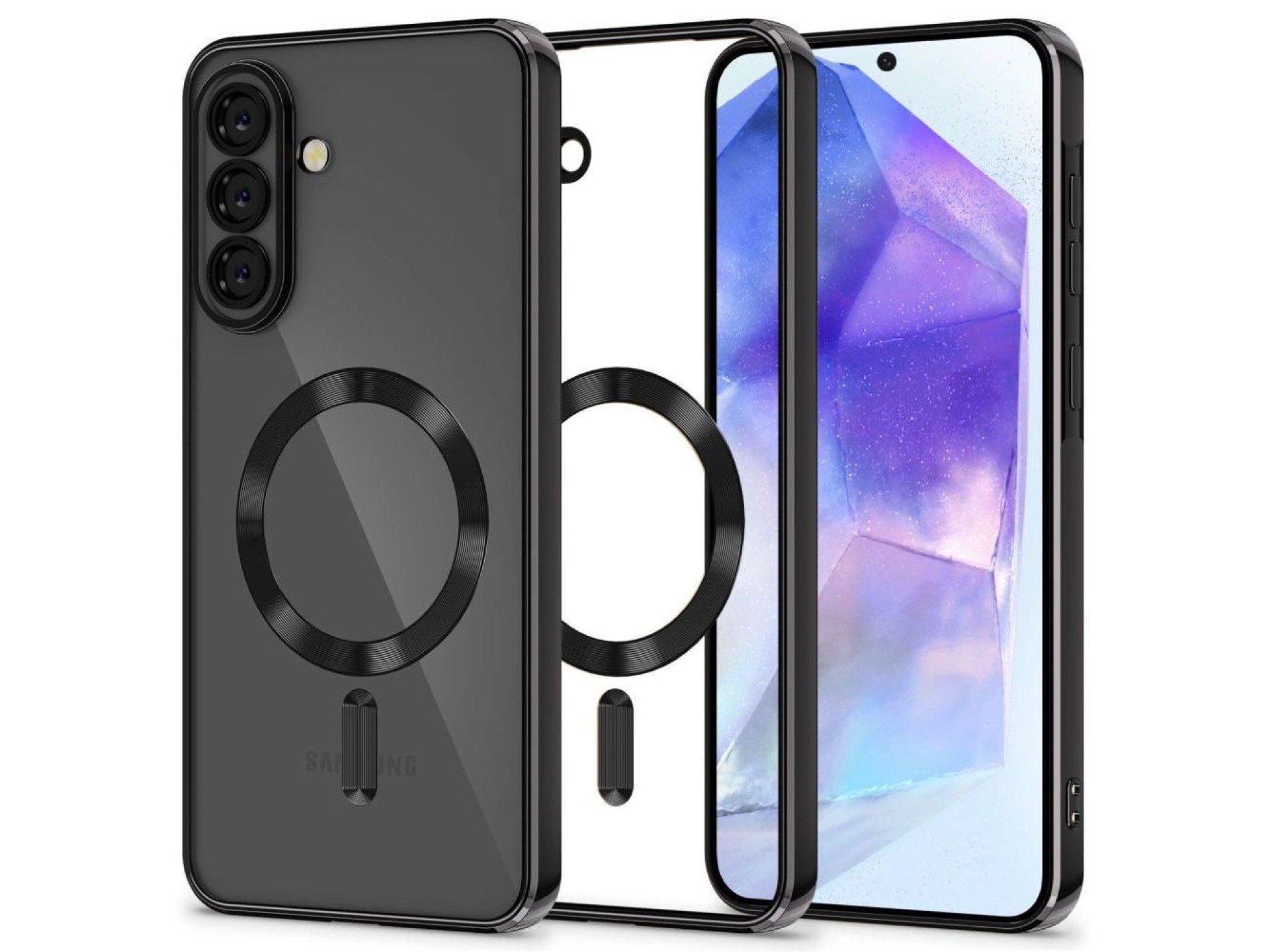 Funda Tech-Protect MagFlex MagSafe para Samsung Galaxy A56 5G - Negro transparente