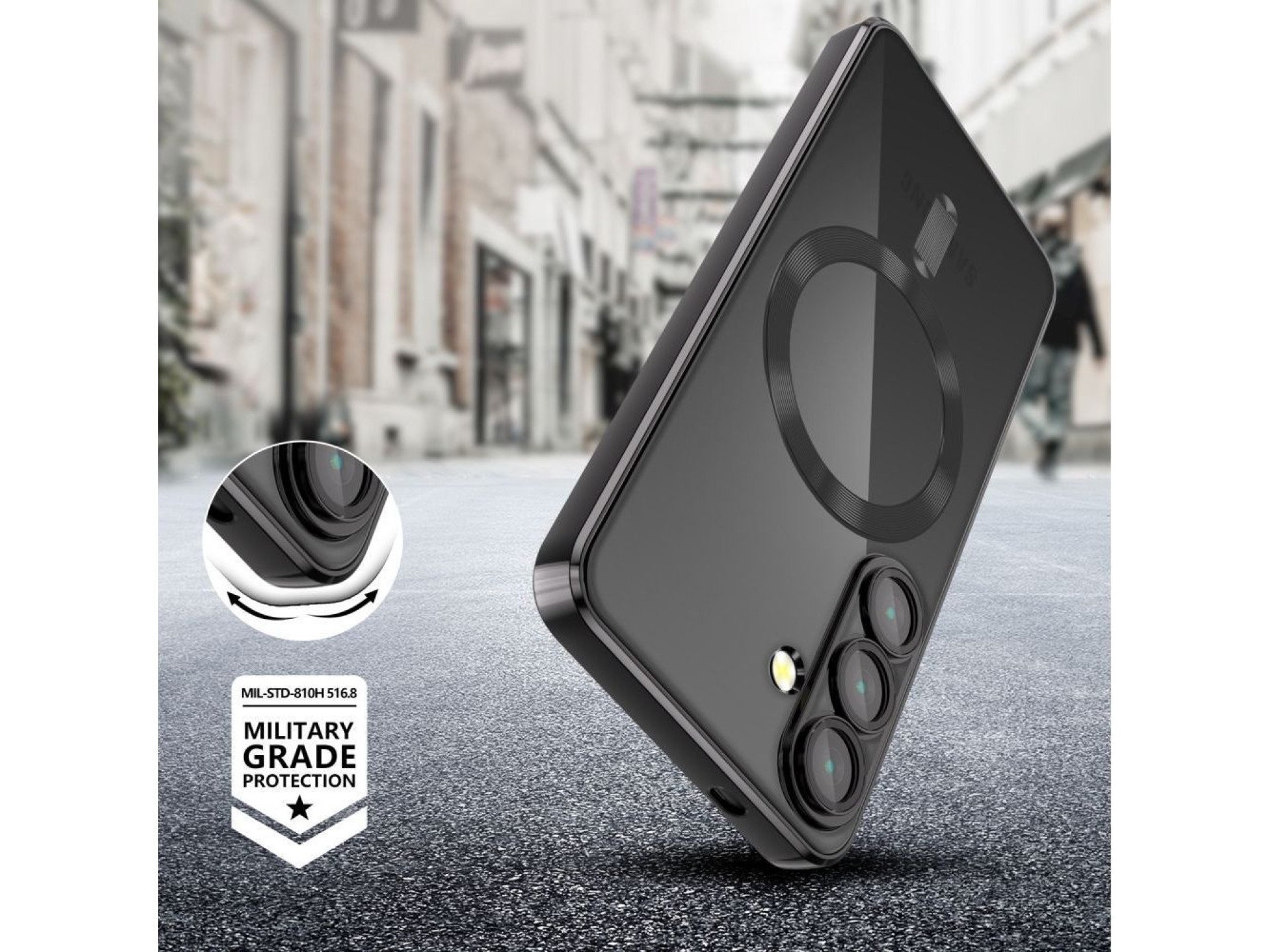 Funda Tech-Protect MagFlex MagSafe para Samsung Galaxy A56 5G - Negro transparente