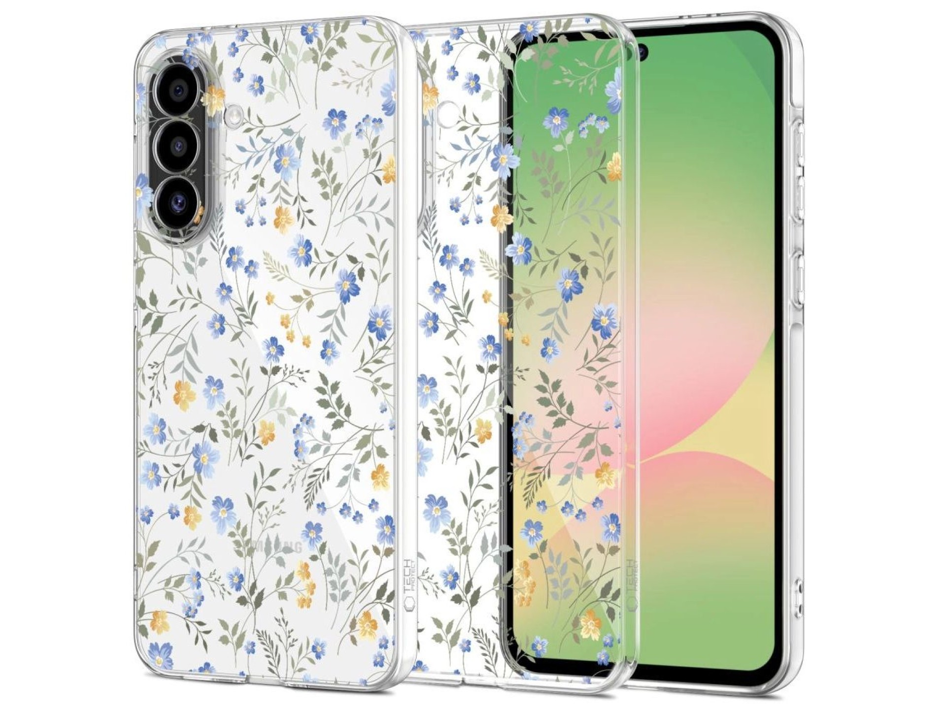 Capa Tech-Protect FlexAir para Samsung Galaxy A56 5G - Margaridas com Folhas