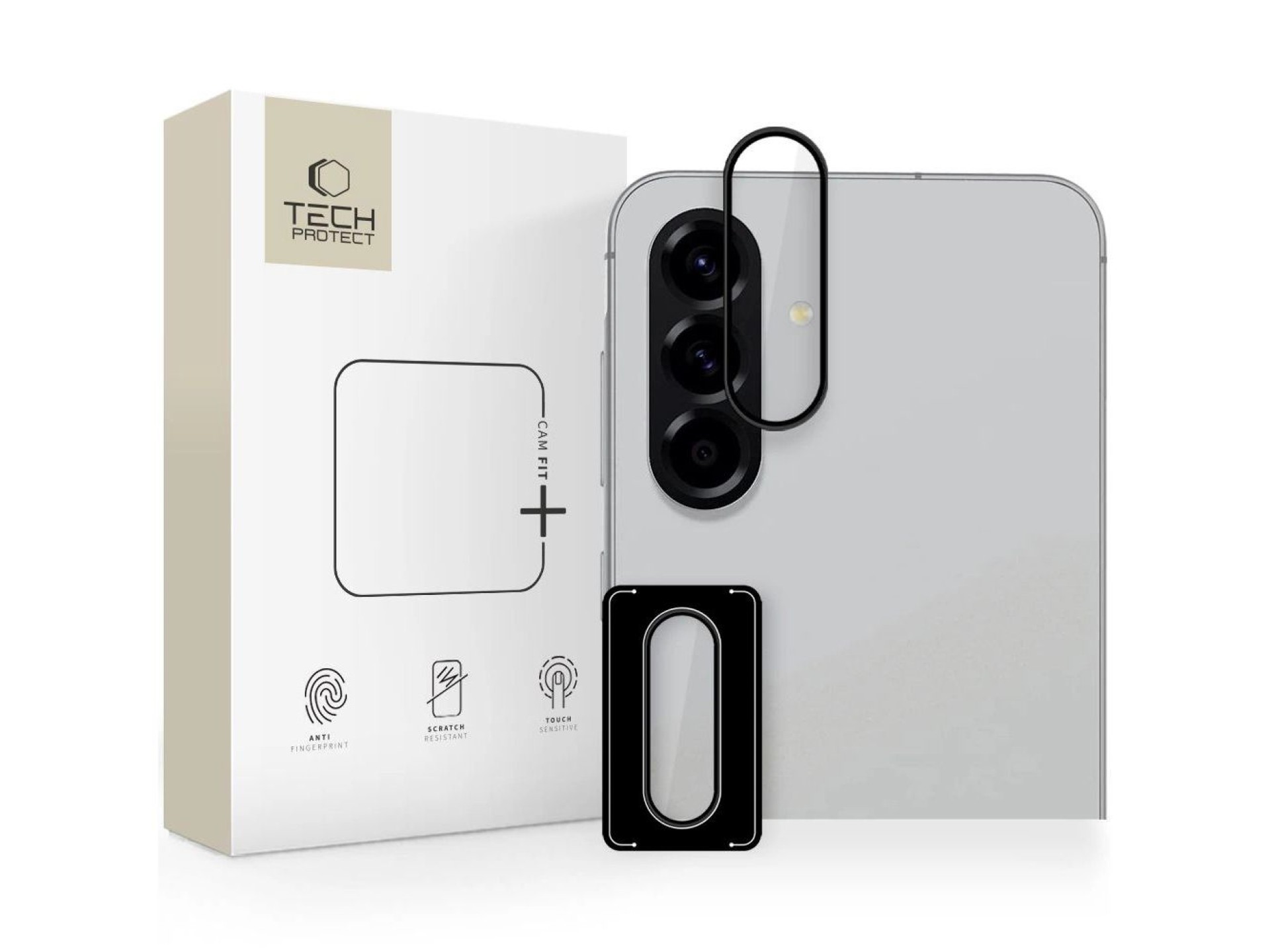 Capa protetora para câmera Tech-Protect Camring Fit+ para Samsung Galaxy A36 / A56 5G - Preta