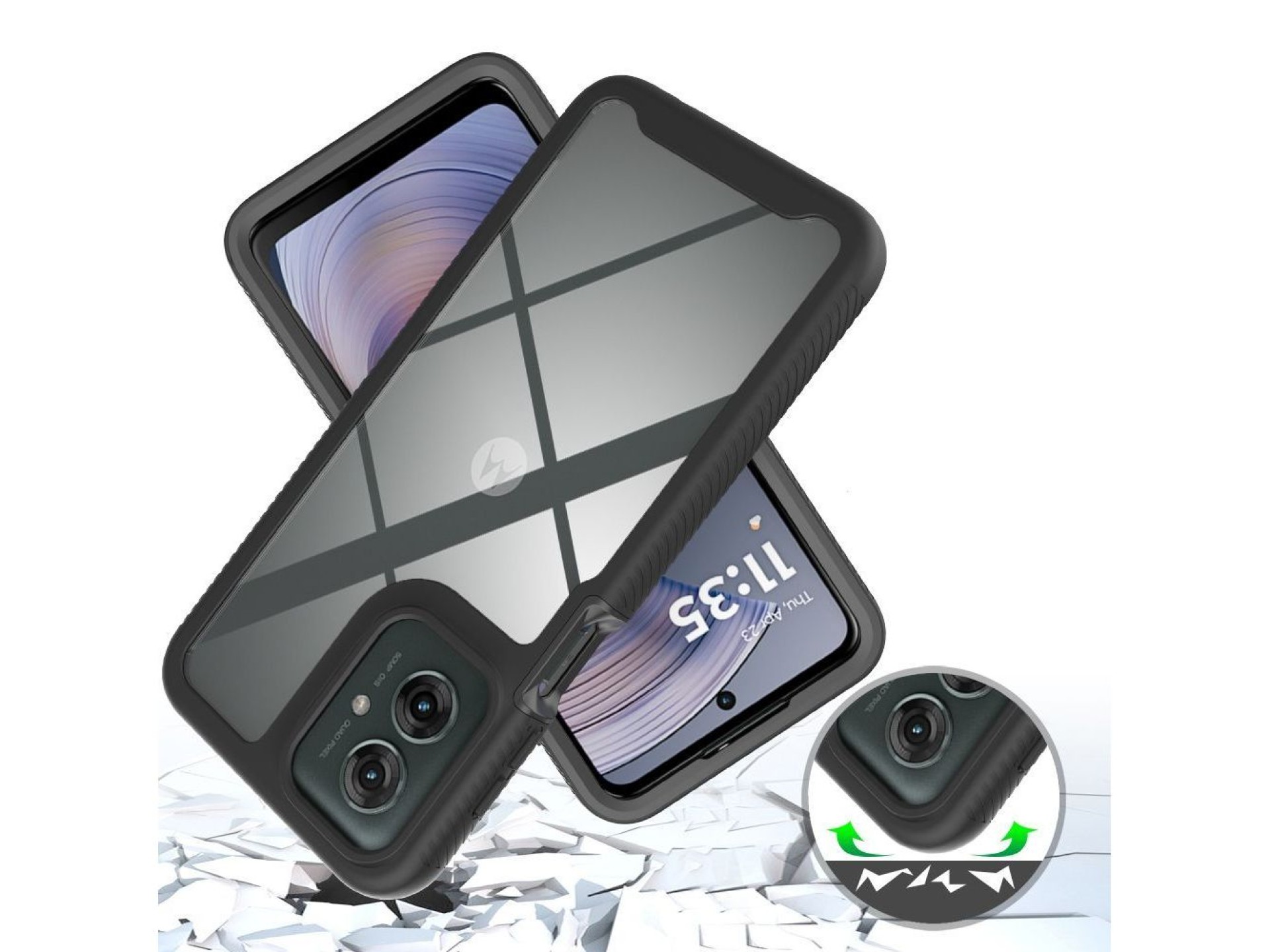 Funda protectora Tech-Protect para Motorola Moto G15 / G15 Power / G05 / E15 - Negra