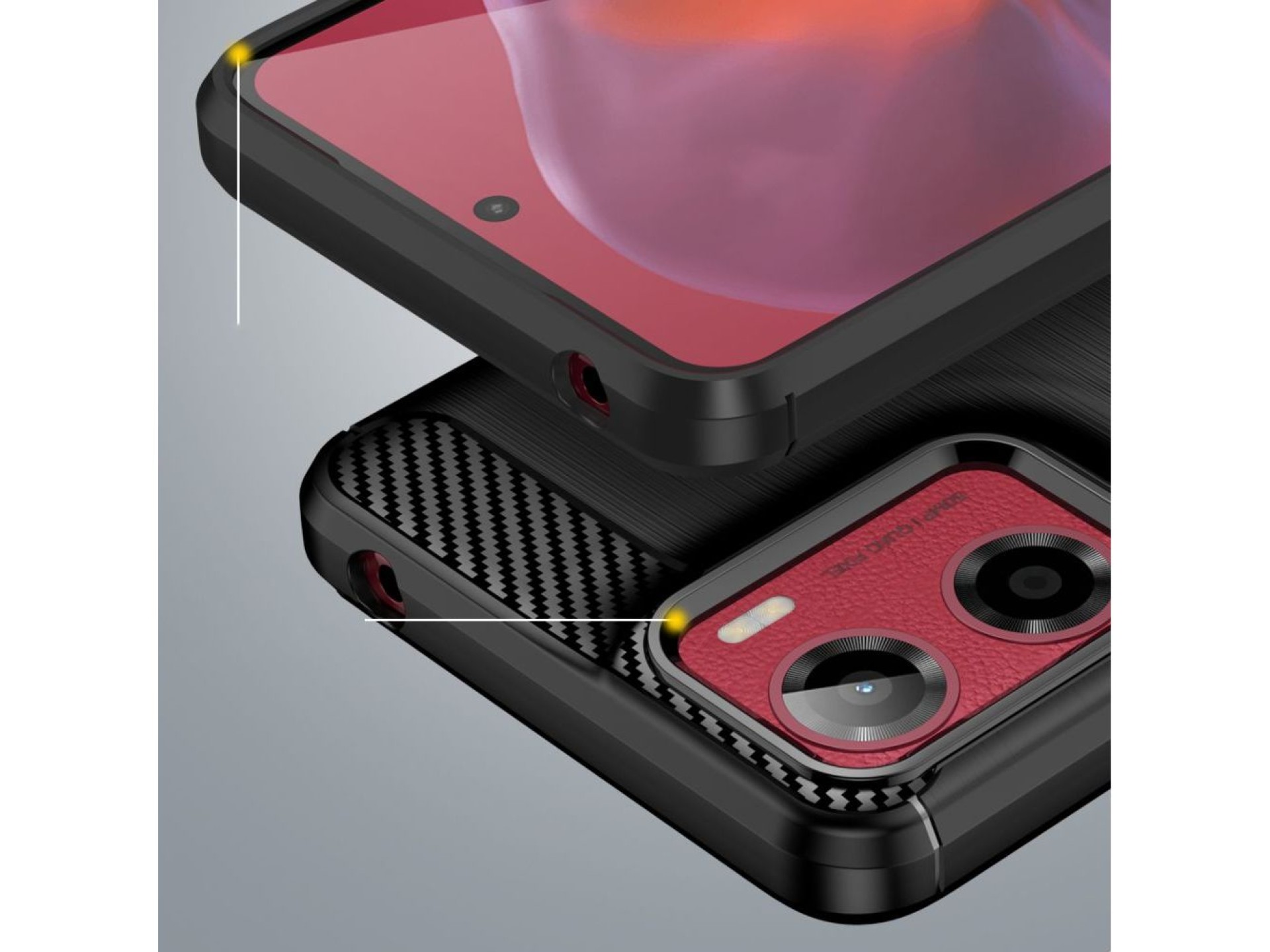 Funda Tech-Protect TPUCarbon para Motorola Moto G05 / E15 - Negra