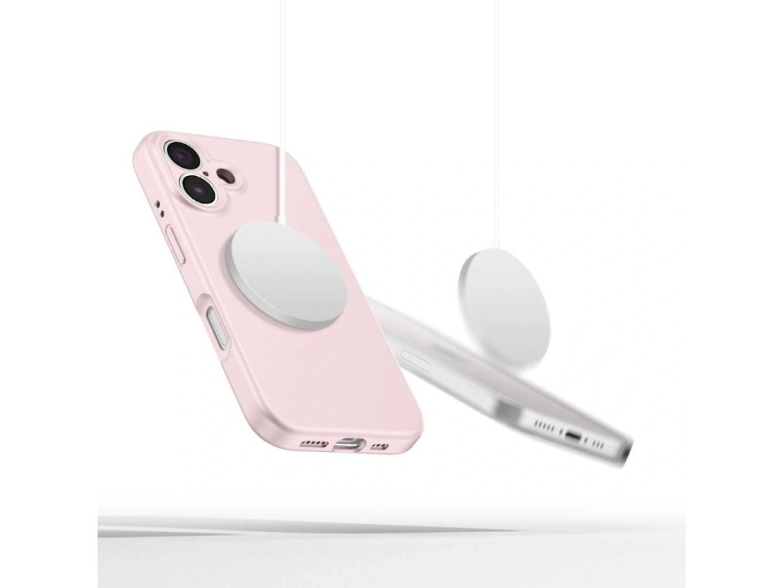 Capa Tech-Protect MagSafe de silicone líquido para iPhone 16e/17e - Rosa