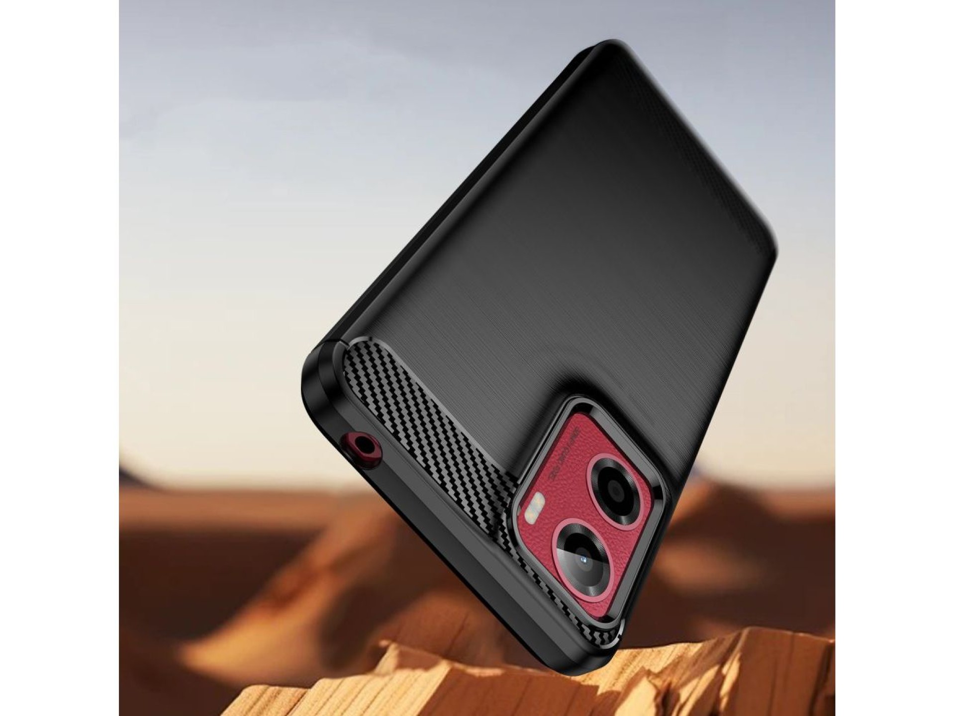 Funda Tech-Protect TPUCarbon para Motorola Moto G05 / E15 - Negra