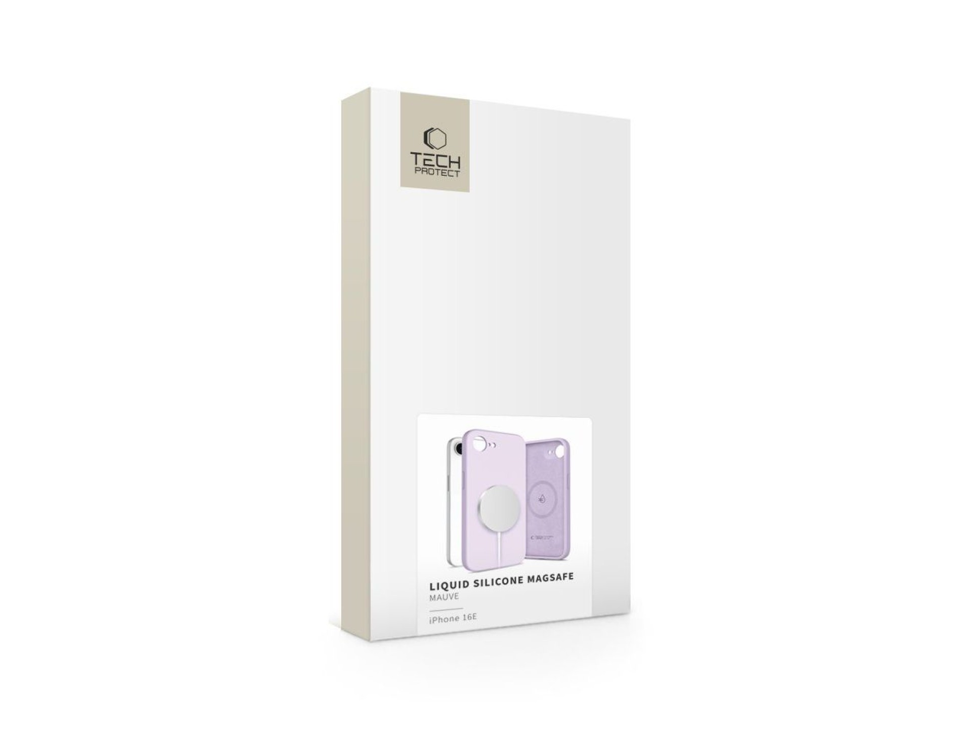 Capa Tech-Protect de silicone líquido MagSafe para iPhone 16e / 17e - Roxa
