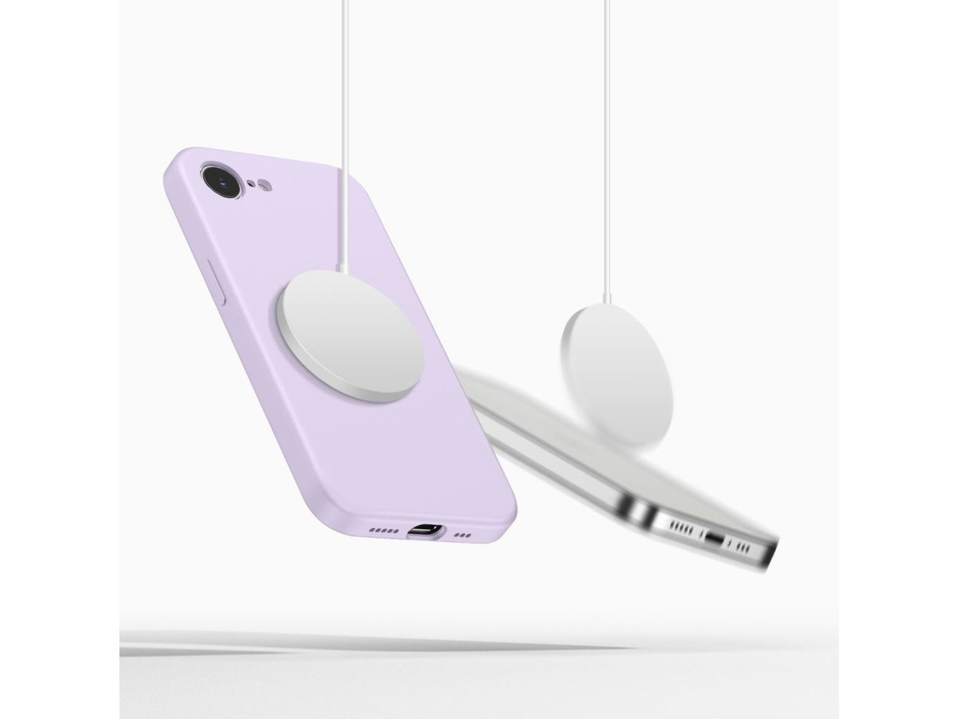 Capa Tech-Protect de silicone líquido MagSafe para iPhone 16e / 17e - Roxa