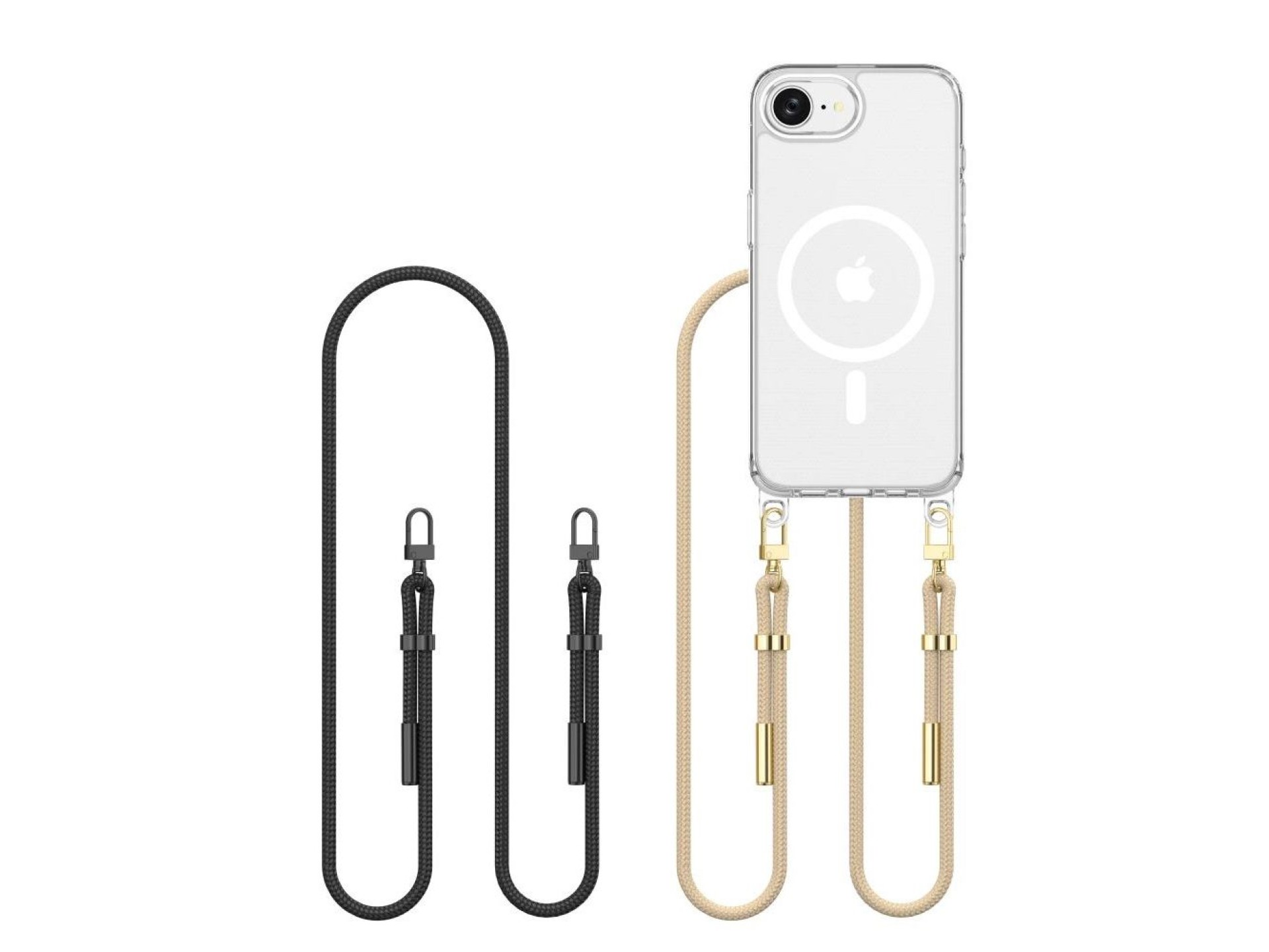 Tech-Protect FlexAir Chain MagSafe Case for iPhone 16e / 17e - Black and Beige