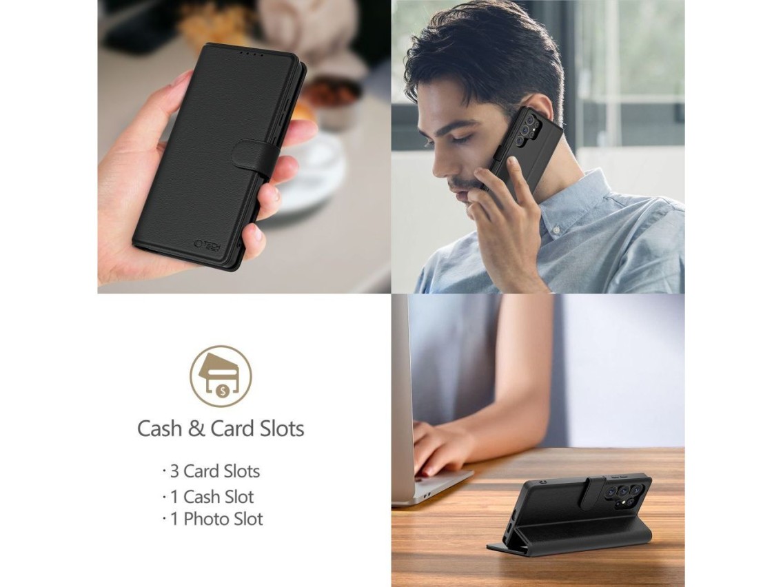 Capa carteira Tech-Protect para Xiaomi Poco X7 Pro 5G - Preta
