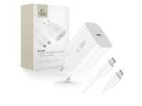 Tech-Protect NC20W PD20W USB-C wall charger with USB-C cable - white