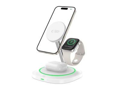 Tech-Protect QI15W-A46 3in1 Magnetic MagSafe Inductive Charger - White Tech-Protect QI15W-A46 3in1 Magnetic MagSafe Inductive Charger - White