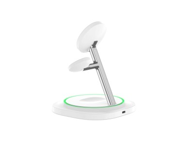 Tech-Protect QI15W-A46 3in1 Magnetic MagSafe Inductive Charger - White Tech-Protect QI15W-A46 3in1 Magnetic MagSafe Inductive Charger - White