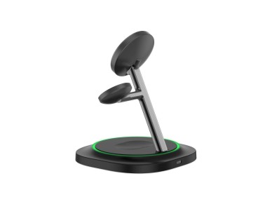 Cargador magnético inductivo MagSafe 3 en 1 Tech-Protect QI15W-A46 - Negro Cargador magnético inductivo MagSafe 3 en 1 Tech-Protect QI15W-A46 - Negro