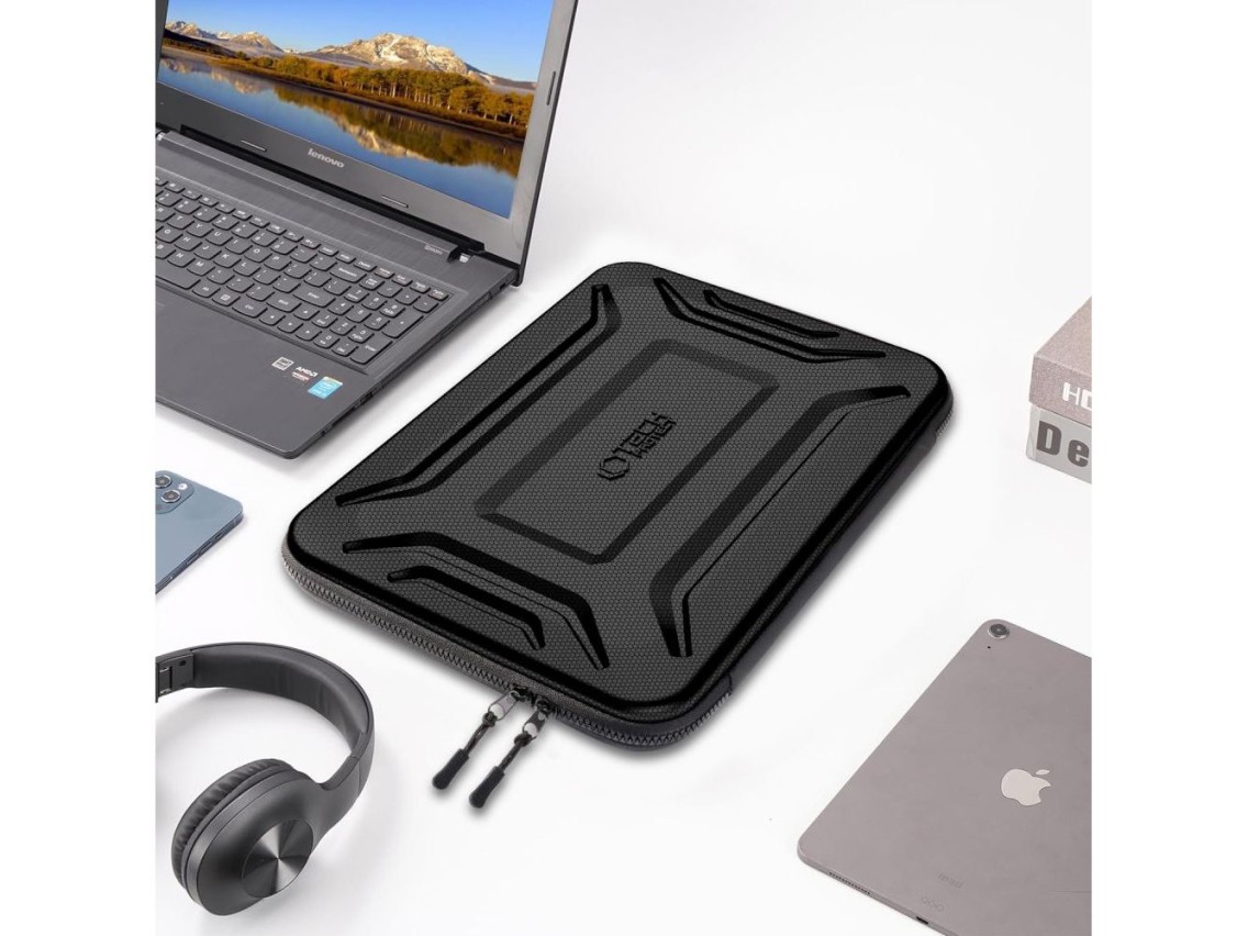 Capa para laptop Tech-Protect Kevlar Pro de 13 a 14 polegadas - Preta
