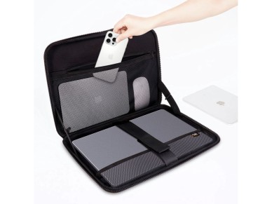 Capa para laptop Tech-Protect Kevlar Pro de 13 a 14 polegadas - Preta