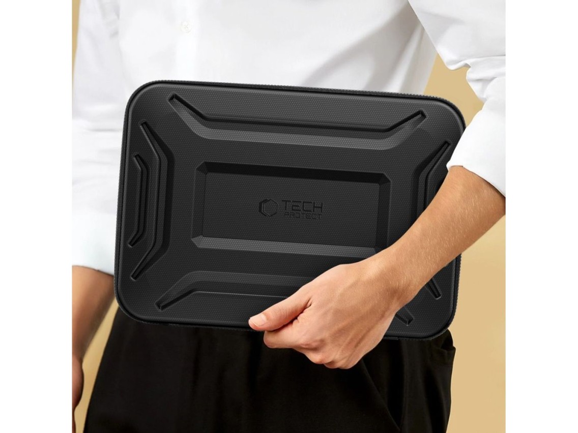 Capa para laptop Tech-Protect Kevlar Pro de 13 a 14 polegadas - Preta