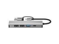 Tech-Protect HB03 HUB Adapter 5in1 USB-C + USB2.0 + USB3.0 + RJ45 - gray Tech-Protect HB03 HUB Adapter 5in1 USB-C + USB2.0 + USB3.0 + RJ45 - gray