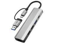 Tech-Protect HB03 HUB Adapter 5in1 USB-C + USB2.0 + USB3.0 + RJ45 - gray Tech-Protect HB03 HUB Adapter 5in1 USB-C + USB2.0 + USB3.0 + RJ45 - gray