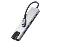 Adaptador HUB Tech-Protect HB02 6 em 1 USB-C + USB 2.0 + USB 3.0 + HDMI 4K 30Hz + RJ45 + PD100W - ci Adaptador HUB Tech-Protect HB02 6 em 1 USB-C + USB 2.0 + USB 3.0 + HDMI 4K 30Hz + RJ45 + PD100W - ci