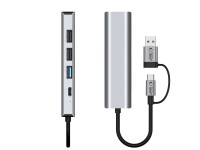Tech-Protect HB03 HUB Adapter 5in1 USB-C + USB2.0 + USB3.0 + RJ45 - gray Tech-Protect HB03 HUB Adapter 5in1 USB-C + USB2.0 + USB3.0 + RJ45 - gray