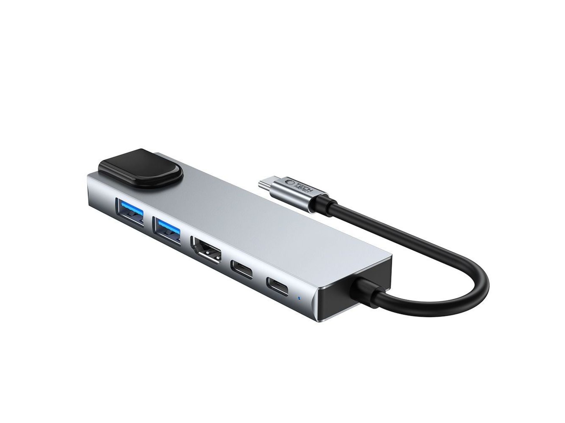 Adaptador HUB Tech-Protect HB02 6 em 1 USB-C + USB 2.0 + USB 3.0 + HDMI 4K 30Hz + RJ45 + PD100W - ci