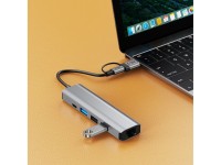 Tech-Protect HB03 HUB Adapter 5in1 USB-C + USB2.0 + USB3.0 + RJ45 - gray Tech-Protect HB03 HUB Adapter 5in1 USB-C + USB2.0 + USB3.0 + RJ45 - gray
