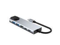 Adaptador HUB Tech-Protect HB02 6 em 1 USB-C + USB 2.0 + USB 3.0 + HDMI 4K 30Hz + RJ45 + PD100W - ci Adaptador HUB Tech-Protect HB02 6 em 1 USB-C + USB 2.0 + USB 3.0 + HDMI 4K 30Hz + RJ45 + PD100W - ci