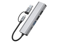 Tech-Protect HB03 HUB Adapter 5in1 USB-C + USB2.0 + USB3.0 + RJ45 - gray Tech-Protect HB03 HUB Adapter 5in1 USB-C + USB2.0 + USB3.0 + RJ45 - gray