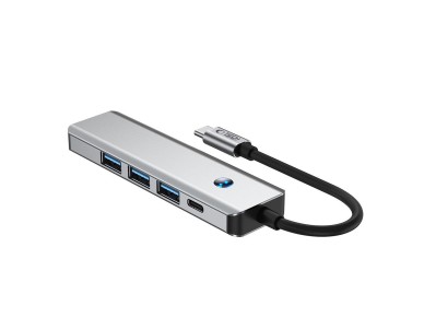 Tech-Protect HB01 HUB Adapter 5in1 USB-C + USB3.0 + HDMI 4K 60Hz + PD100W - gray