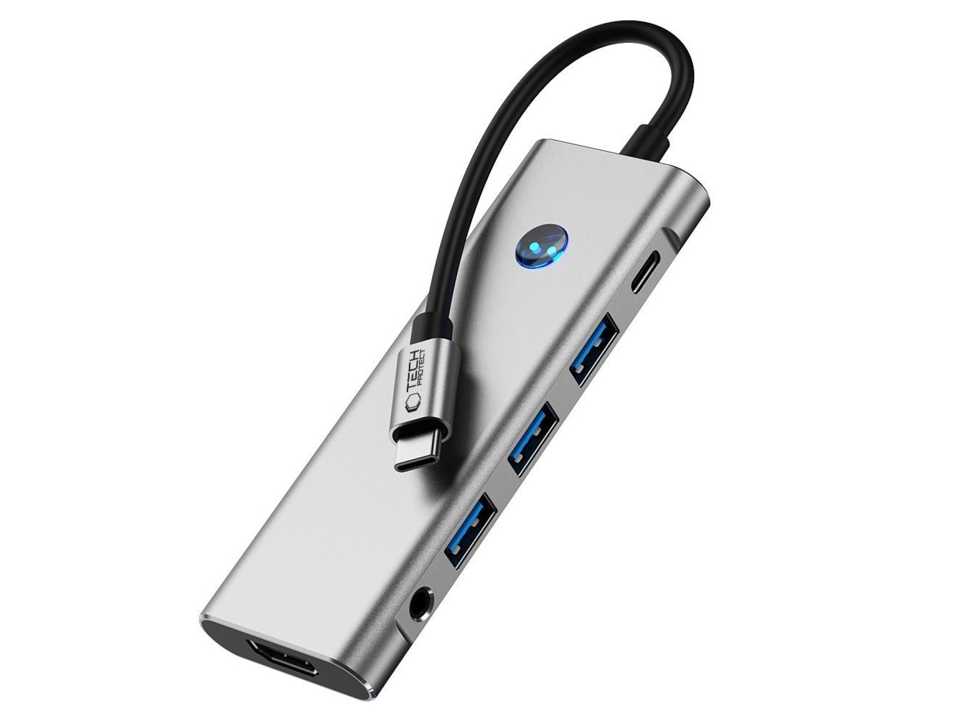 Tech-Protect HB04 HUB Adapter 9in1 USB-C + USB2.0 + USB3.0 + HDMI 4K 60Hz + SD / TF + PD100W + AV3.5