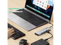 Tech-Protect HB01 HUB Adapter 5in1 USB-C + USB3.0 + HDMI 4K 60Hz + PD100W - gray
