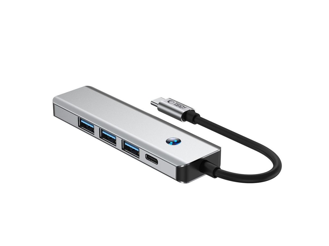 Tech-Protect HB01 HUB Adapter 5in1 USB-C + USB3.0 + HDMI 4K 60Hz + PD100W - gray