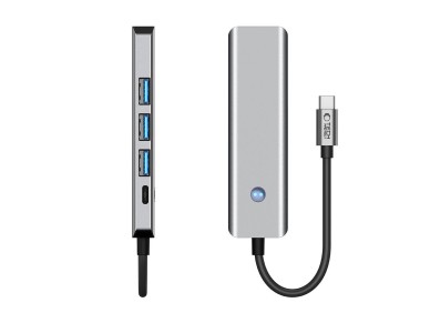 Tech-Protect HB01 HUB Adapter 5in1 USB-C + USB3.0 + HDMI 4K 60Hz + PD100W - gray