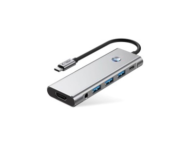 Tech-Protect HB04 HUB Adapter 9in1 USB-C + USB2.0 + USB3.0 + HDMI 4K 60Hz + SD / TF + PD100W + AV3.5