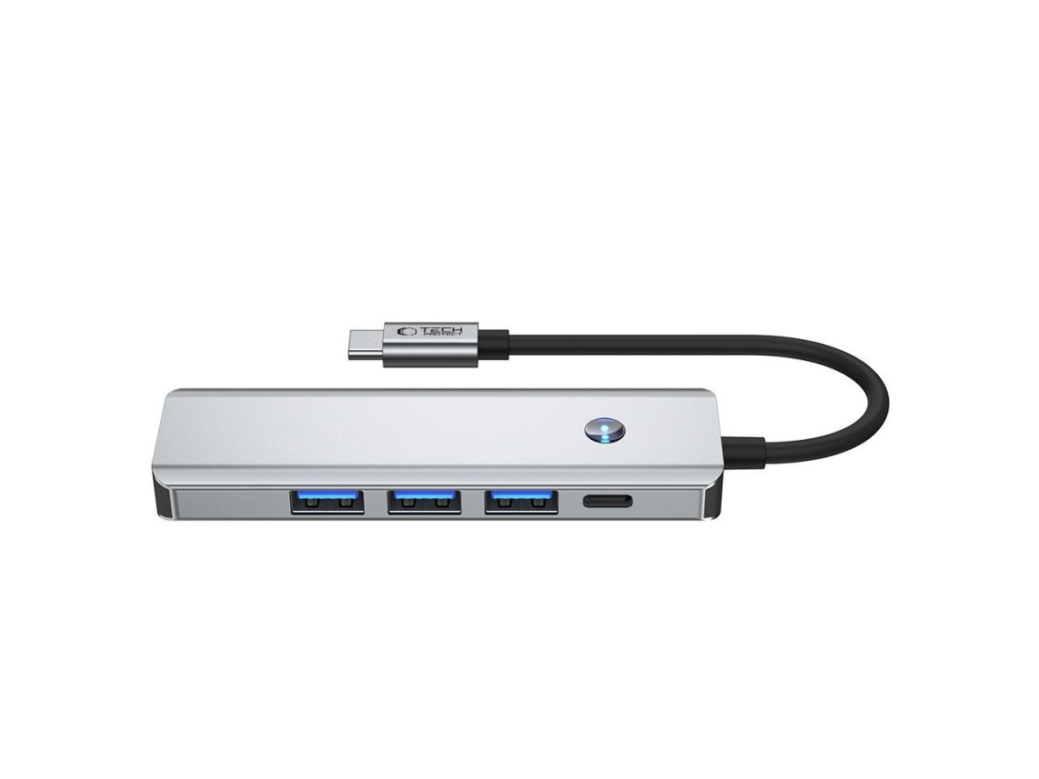 Tech-Protect HB01 HUB Adapter 5in1 USB-C + USB3.0 + HDMI 4K 60Hz + PD100W - gray
