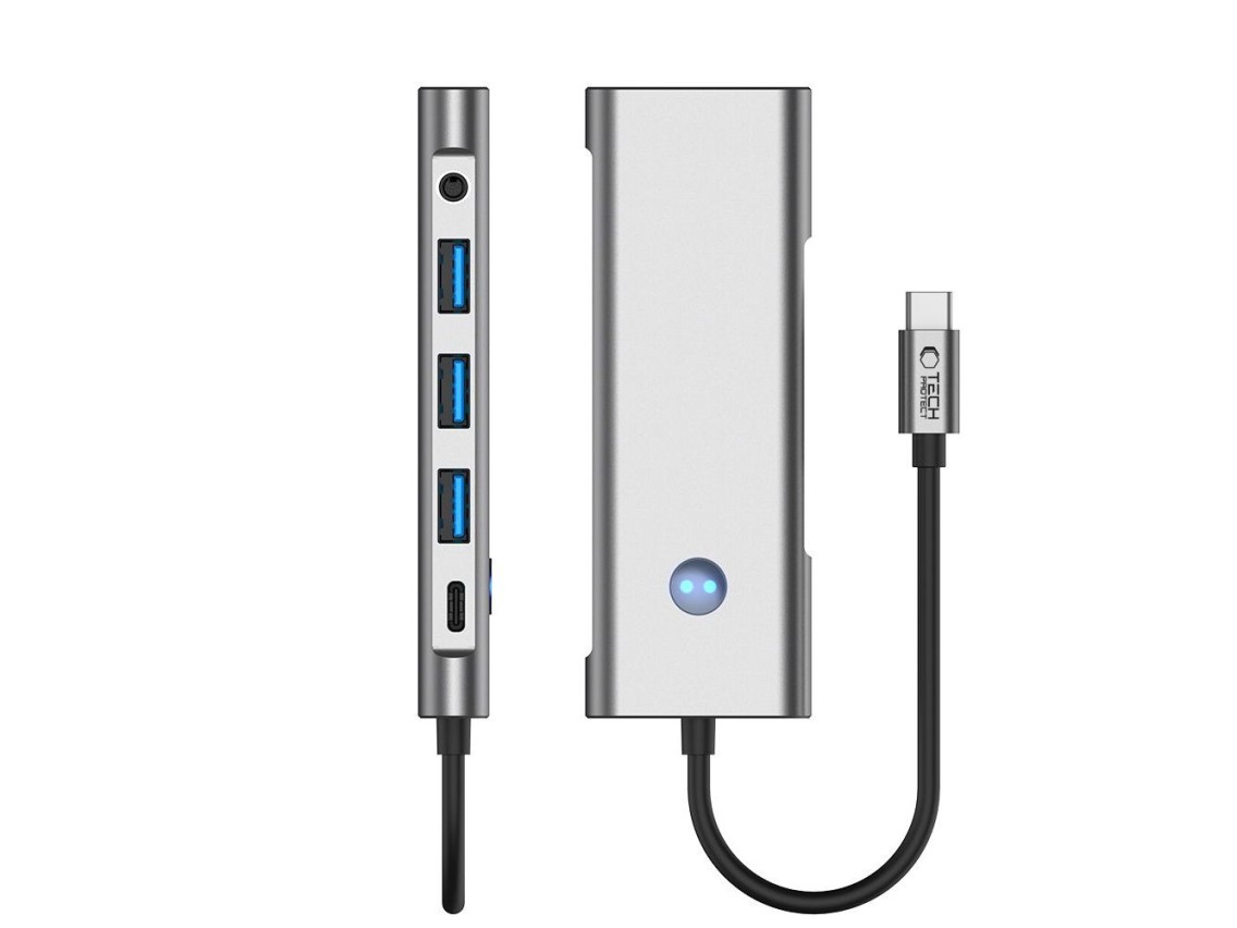 Tech-Protect HB04 HUB Adapter 9in1 USB-C + USB2.0 + USB3.0 + HDMI 4K 60Hz + SD / TF + PD100W + AV3.5