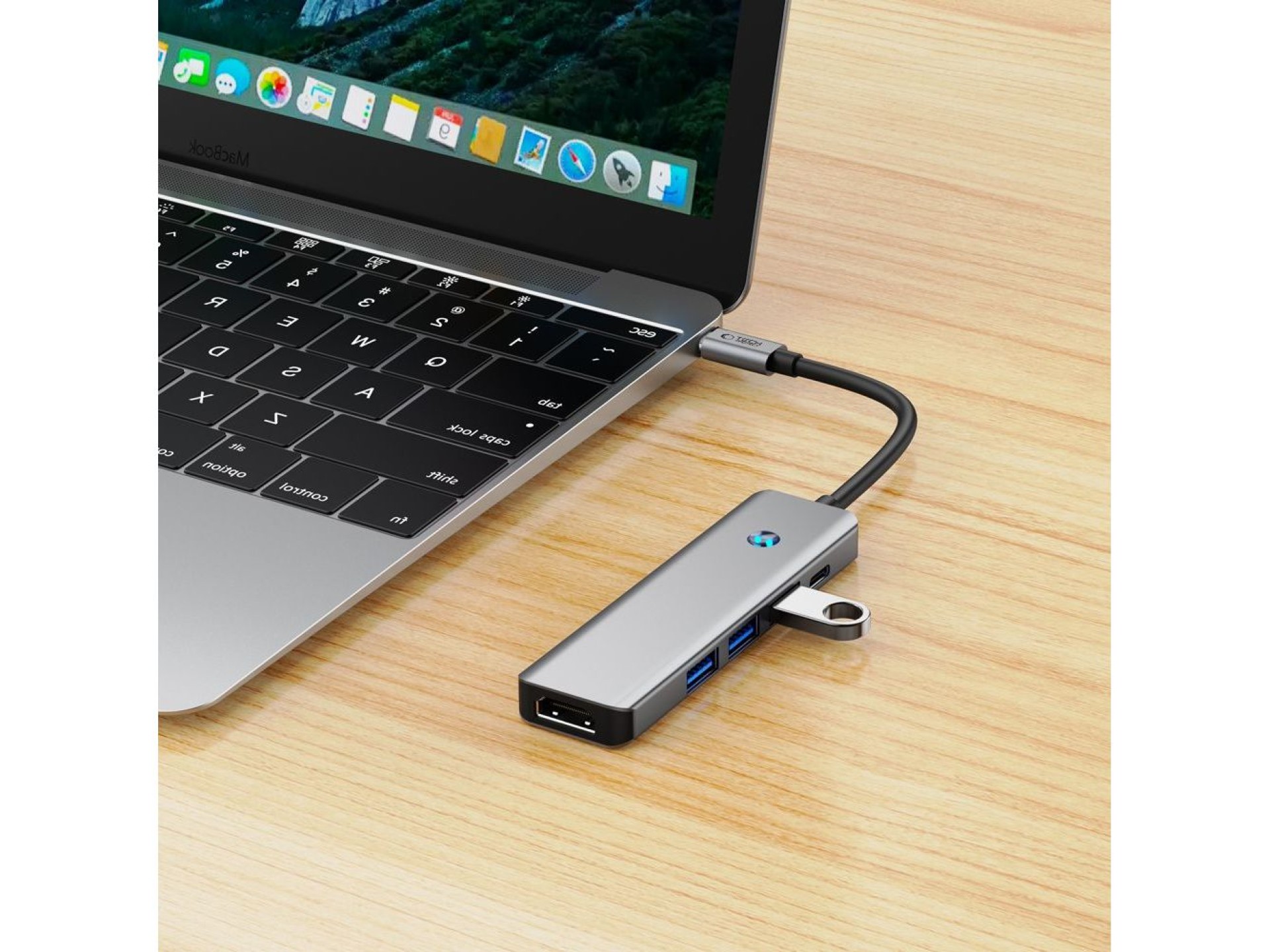 Tech-Protect HB01 HUB Adapter 5in1 USB-C + USB3.0 + HDMI 4K 60Hz + PD100W - gray