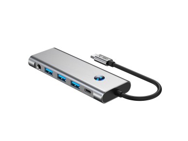 Tech-Protect HB04 HUB Adapter 9in1 USB-C + USB2.0 + USB3.0 + HDMI 4K 60Hz + SD / TF + PD100W + AV3.5