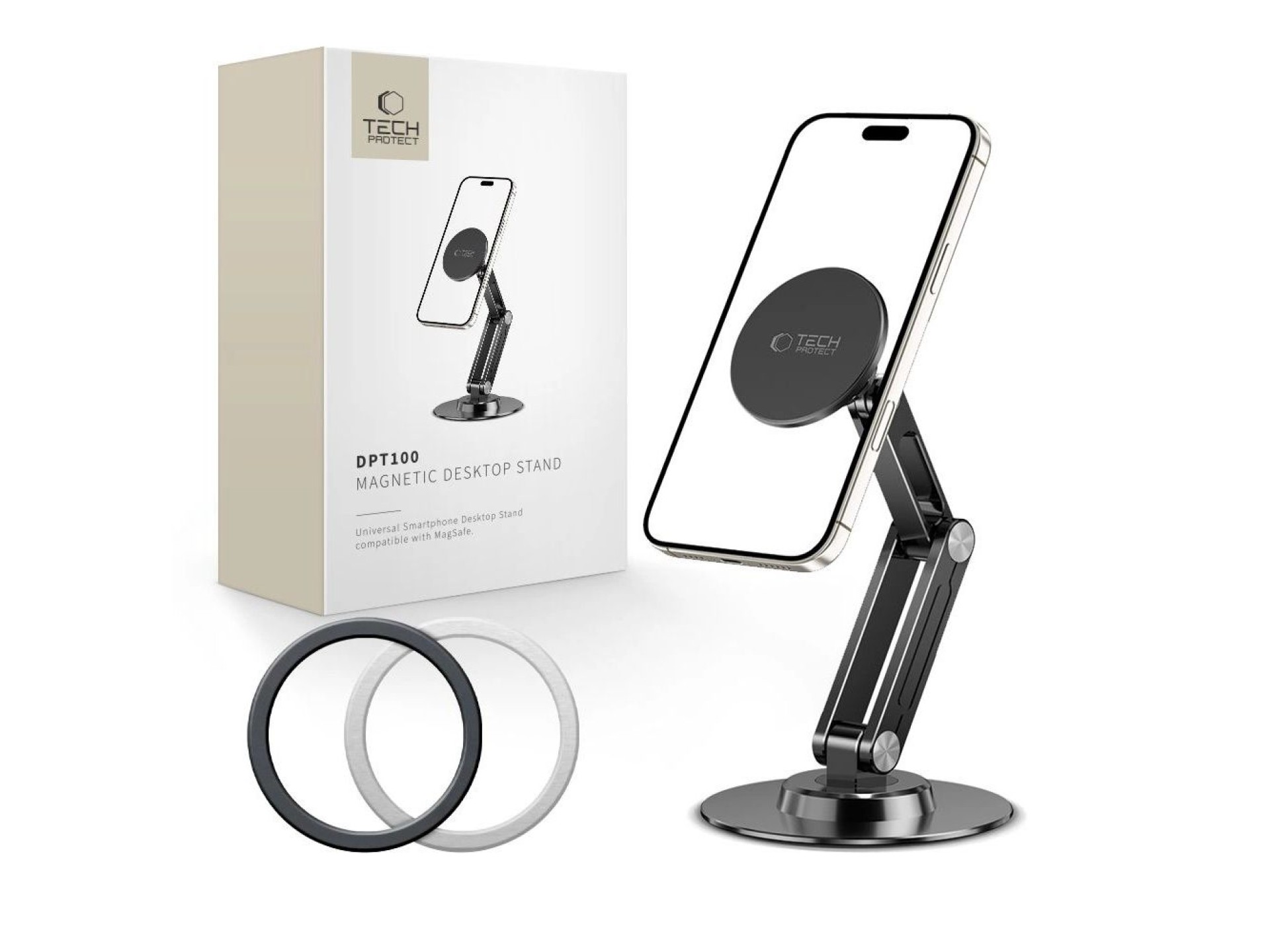 Soporte magnético para teléfono de escritorio Tech-Protect DPT100 MagSafe - Negro