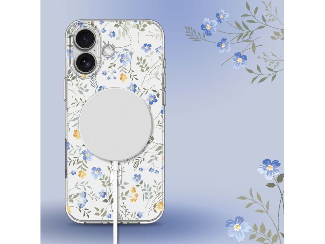 Capa Tech-Protect FlexAir MagSafe para iPhone 16e / 17e - Margaridas com Folhas