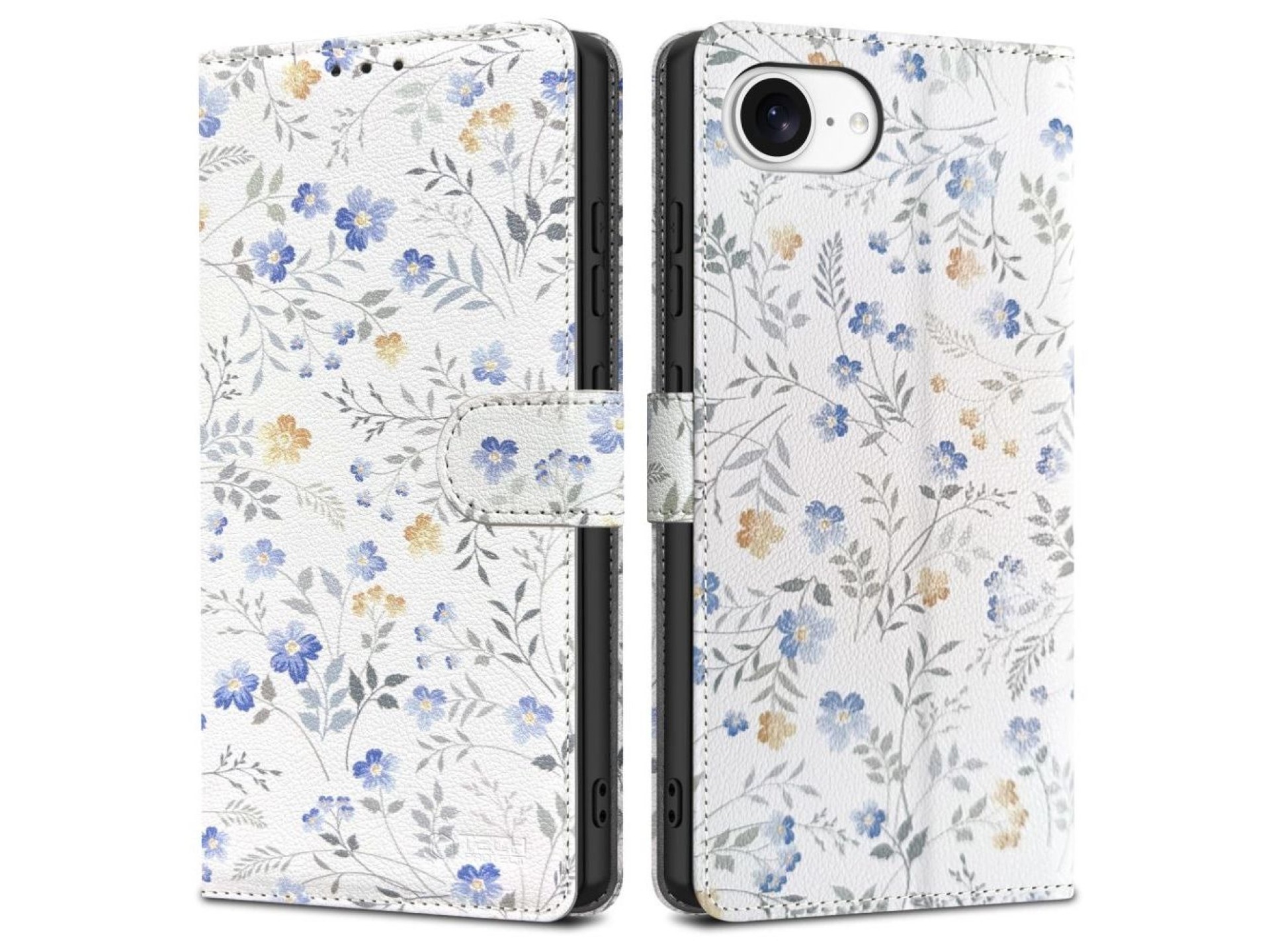 Tech-Protect Wallet Case for iPhone 16e / 17e - Daisies with Leaves