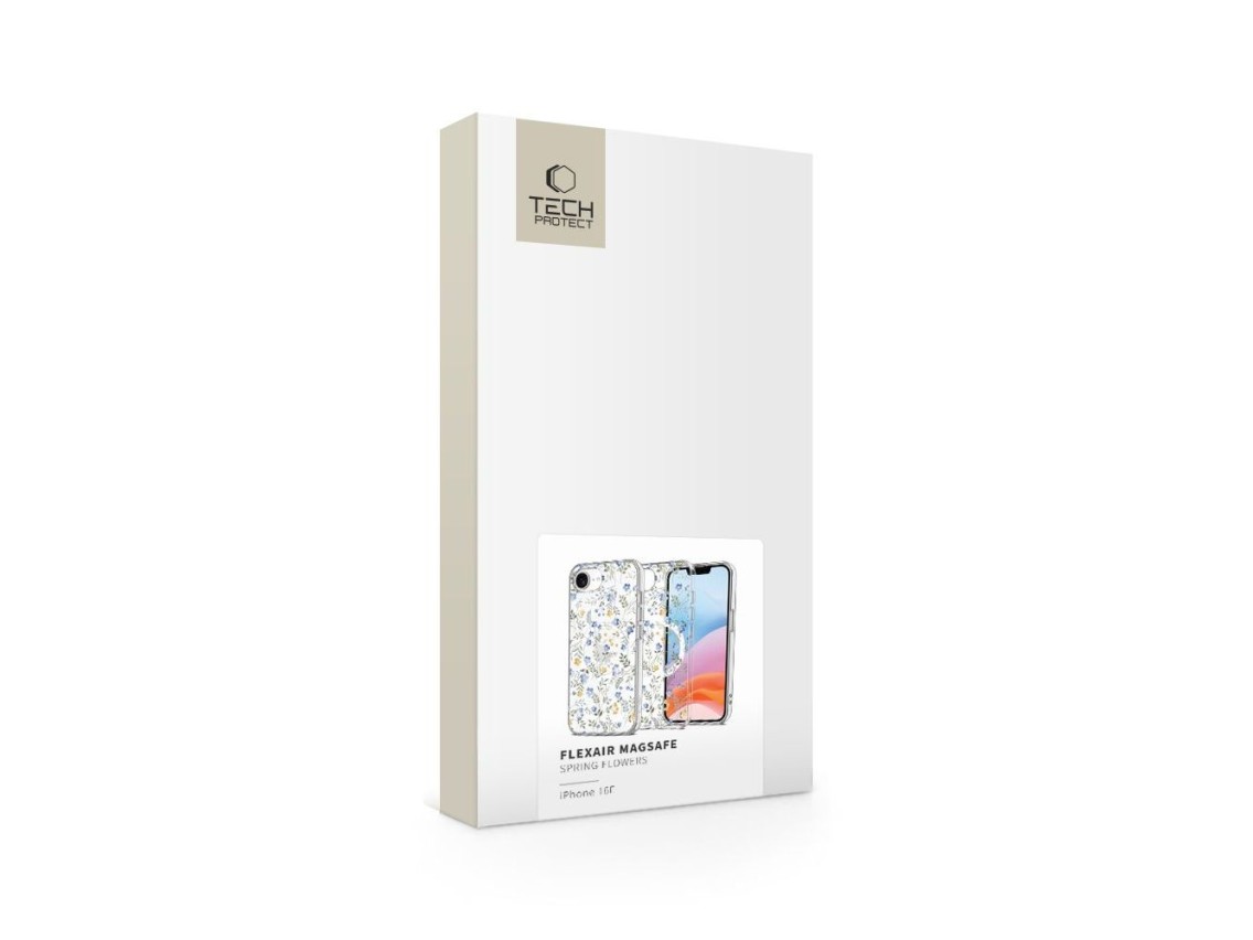 Capa Tech-Protect FlexAir MagSafe para iPhone 16e / 17e - Margaridas com Folhas