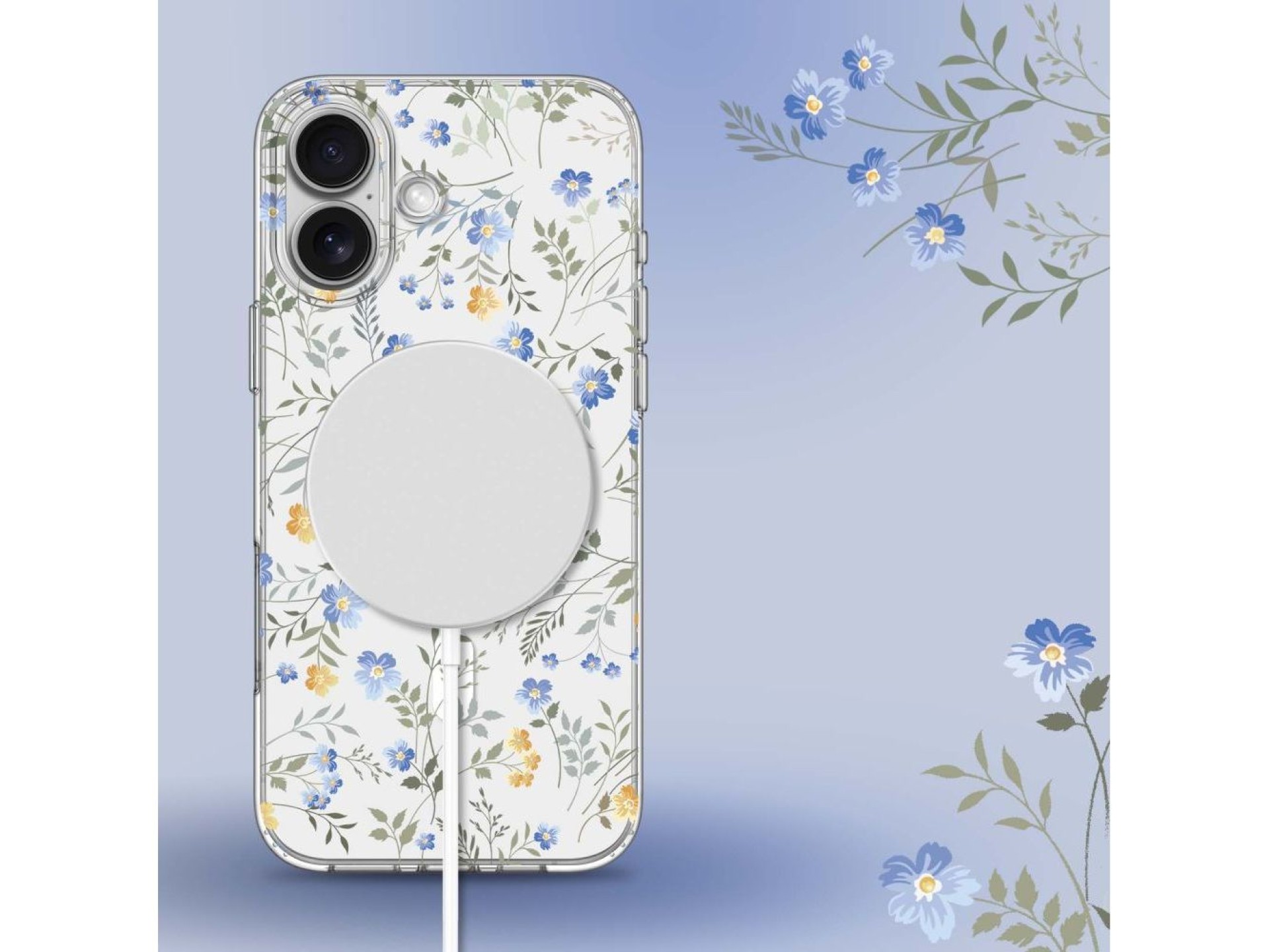Capa Tech-Protect FlexAir MagSafe para iPhone 16e / 17e - Margaridas com Folhas
